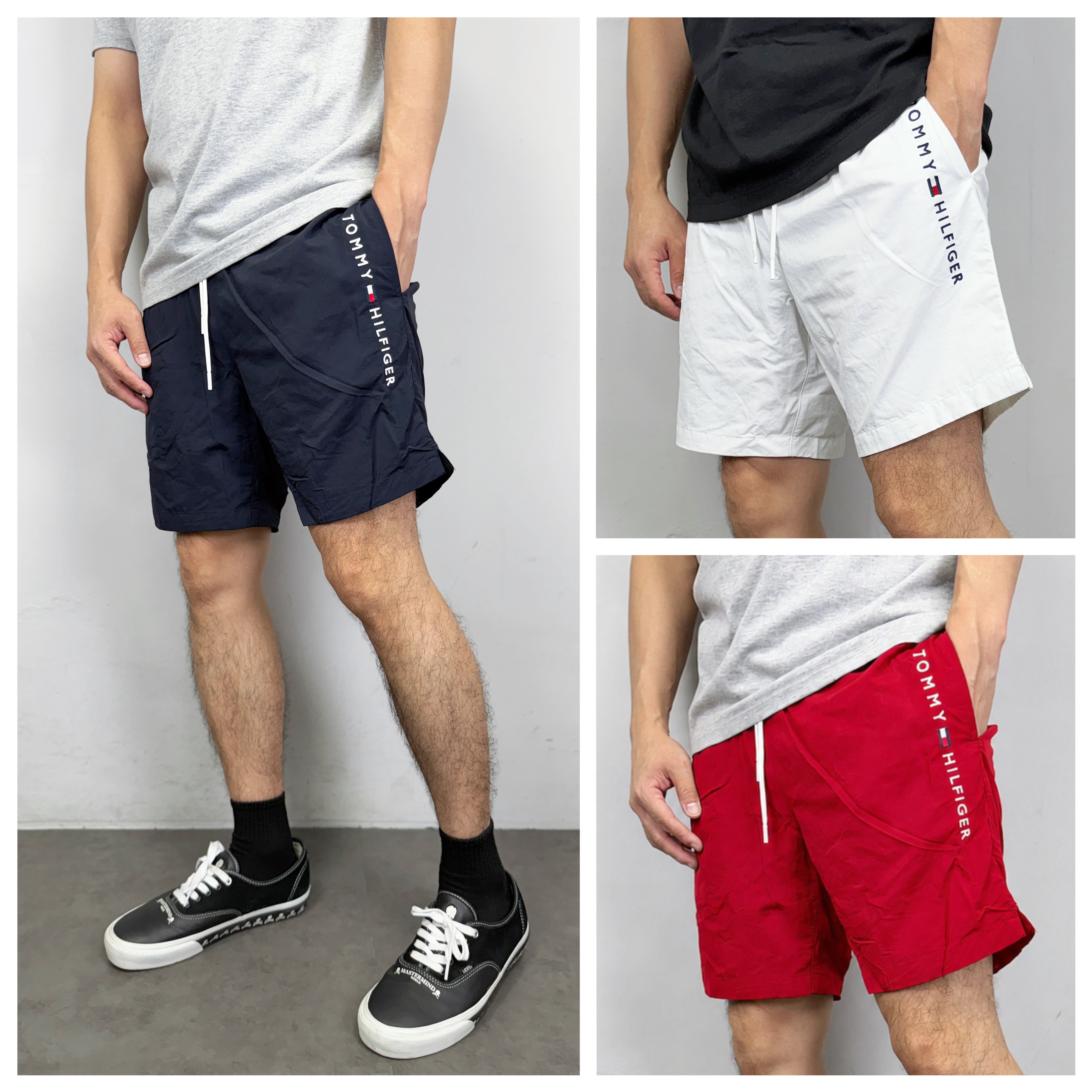 Tommy Hilfiger 電繡字母國旗 海灘褲 尼龍短褲