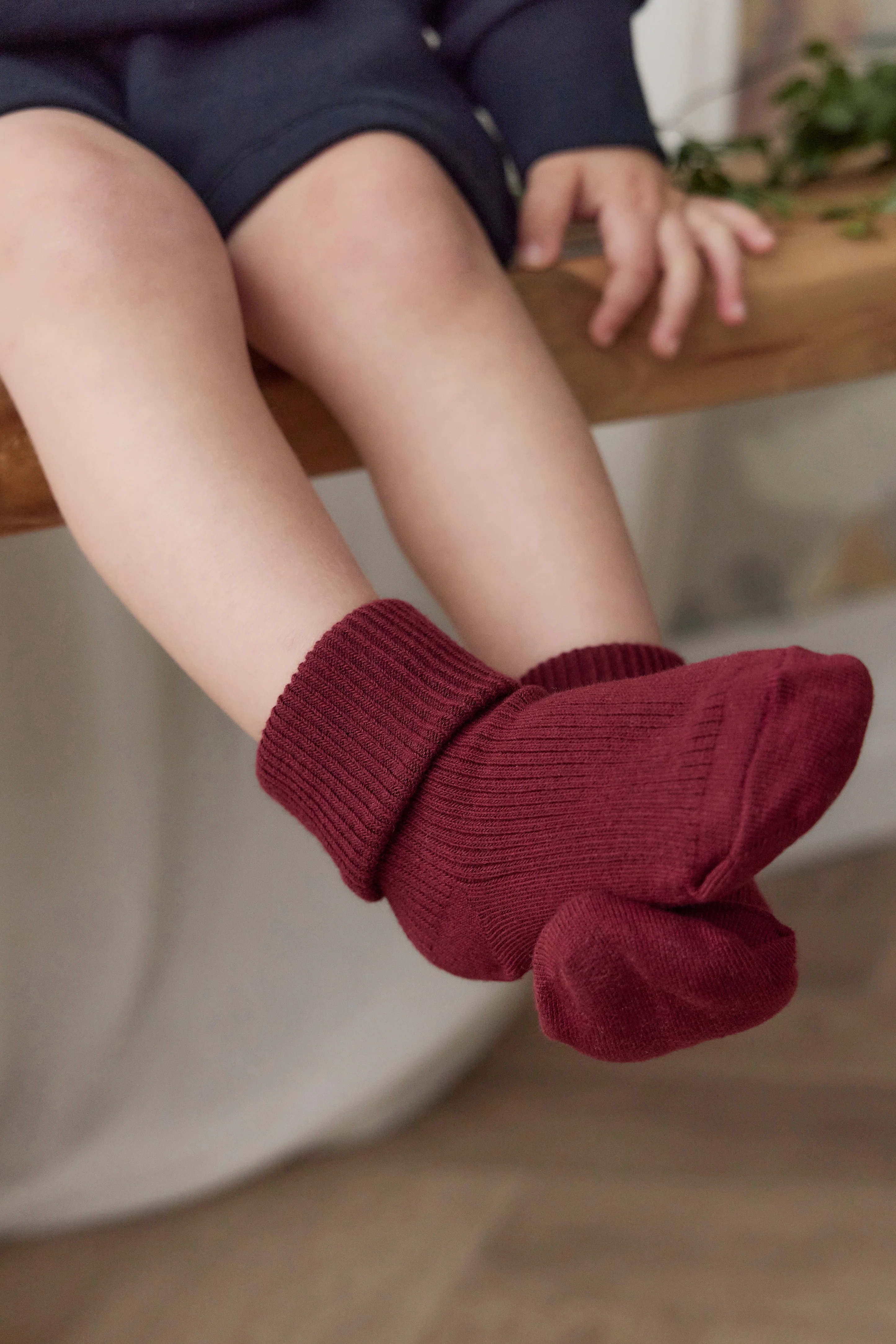 【預購】JAMIE KAY - Classic Rib Sock（Burgundy）