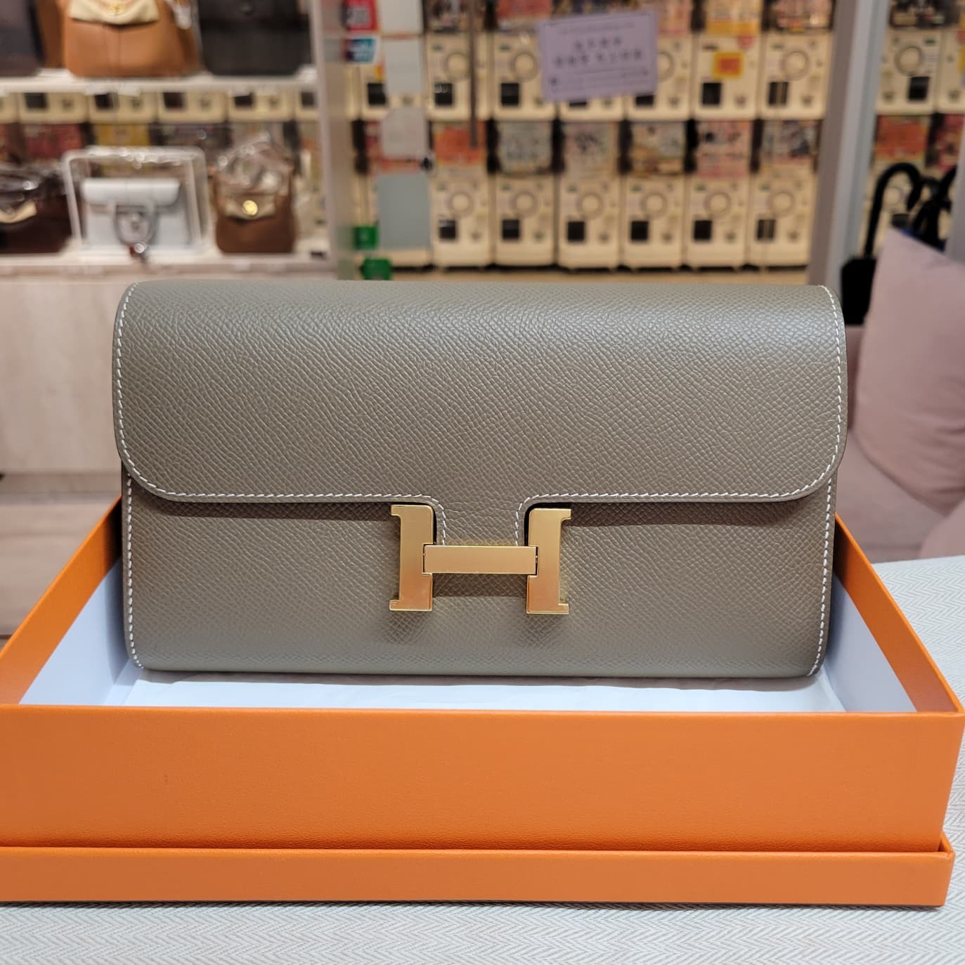 UNUSED HERMES CONSTANCE WALLET ETOUPE CC 大象灰金 長銀包