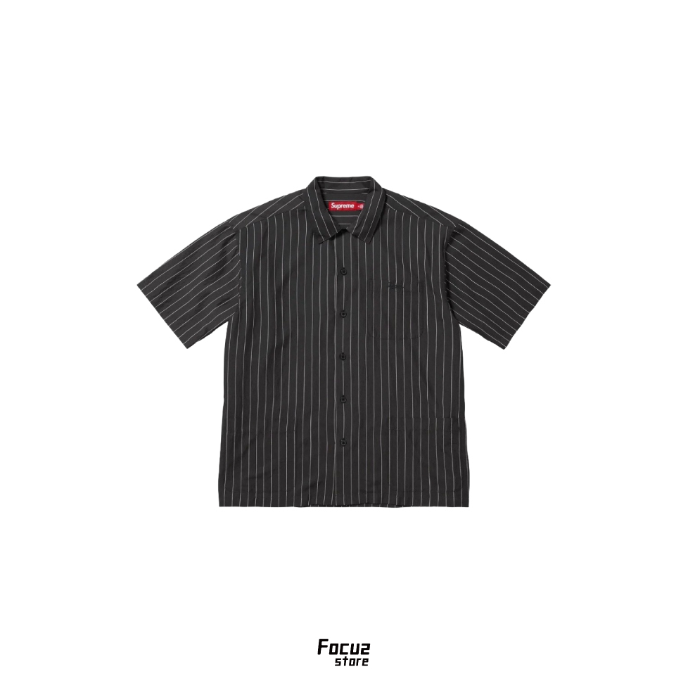 【Focus Store】現貨秒發 Supreme SS25 Week7 Stripe S/S Pajama Shirt 條紋襯衫 黑色