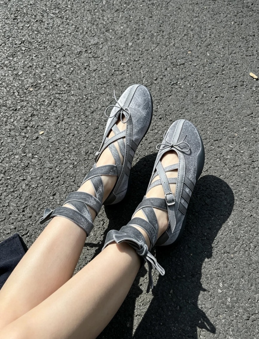 ADIDAS TAEKWONDO MEI BALLET 絲絨灰 天鵝絨 灰 炭灰 芭蕾風 芭蕾舞鞋 瑪莉珍鞋 女鞋 JR4487