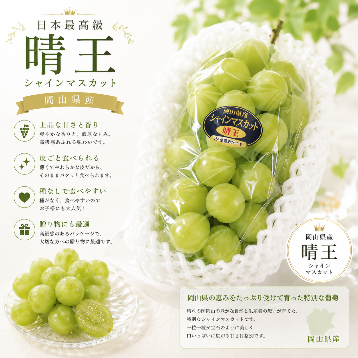 日本岡山縣晴王提子(每包600-650G)