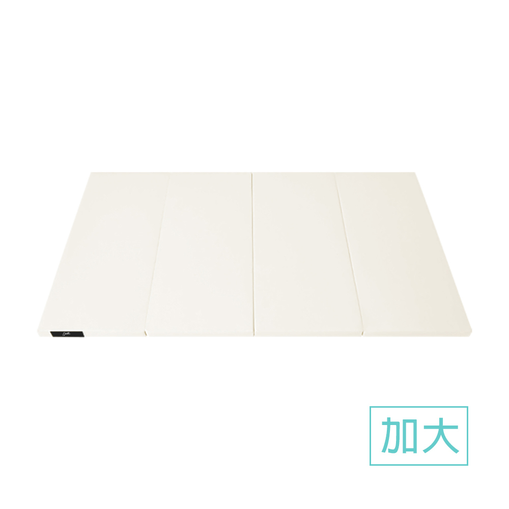 gunite 韓製超厚4cm又超大兒童抗菌摺疊遊戲地墊 200×140×4cm（奶油白）｜無毒無味｜超降躁