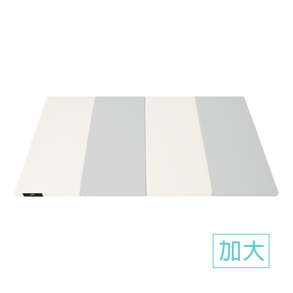 gunite 韓製超厚4cm又超大兒童抗菌摺疊遊戲地墊 200×140×4cm（奶灰雙拼）｜無毒無味｜超降躁
