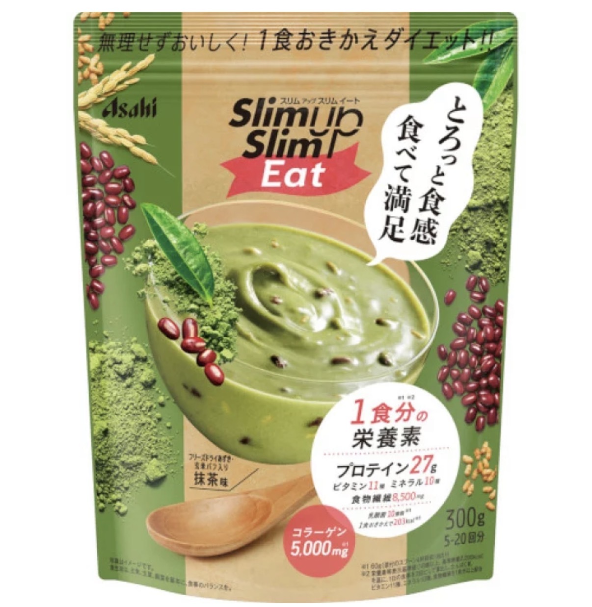 【多莉推薦】Slim Up 玄米紅豆抹茶高蛋白減脂代餐 300g 0835 TK260724