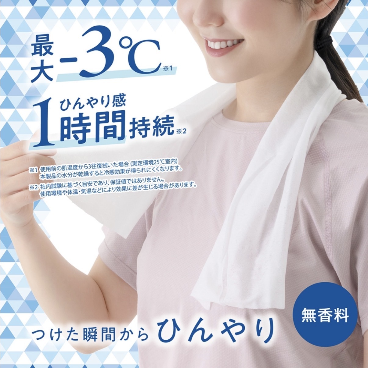 【連線大優惠】JP -3°C  瞬間冰涼感降溫毛巾 60x20 無香 5枚入 白 0508 TK260724