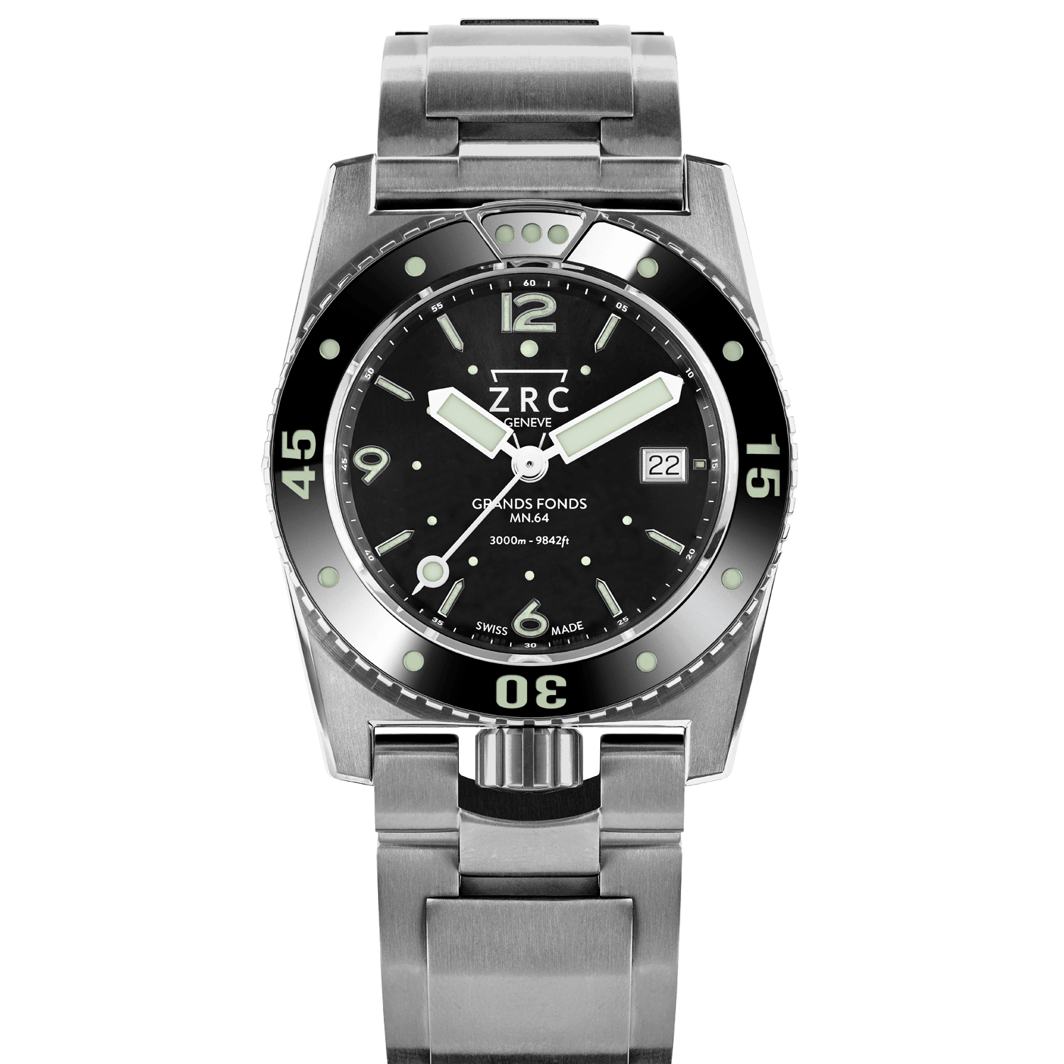 ZRC Grands Fonds 300 MN64 Full Titanium Dive Watch with Date 41.5mm (GF4221221113)