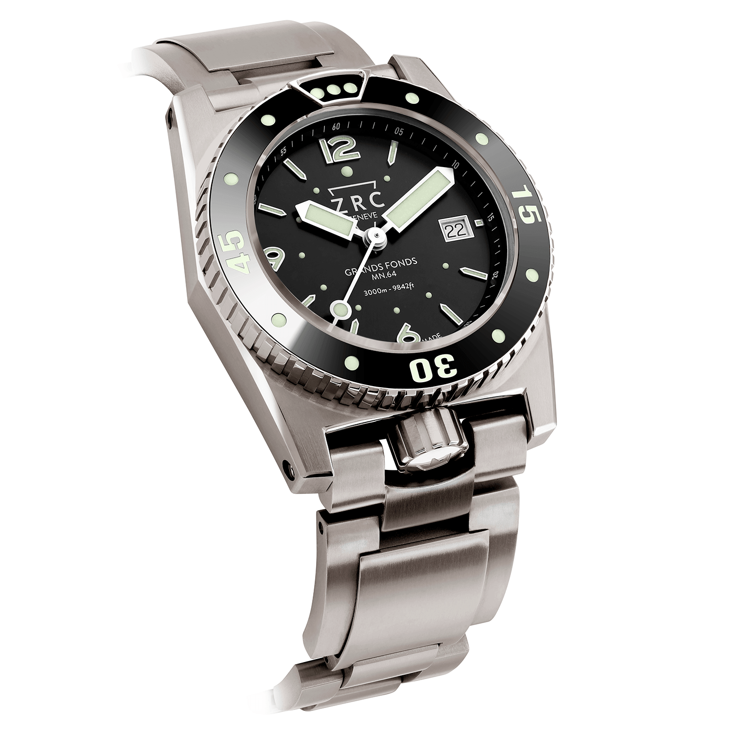 ZRC Grands Fonds 300 MN64 Full Titanium Dive Watch with Date 41.5mm (GF4221221113)