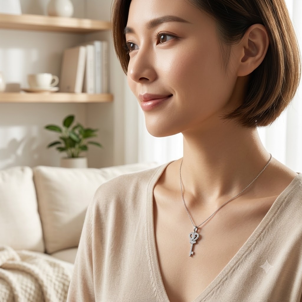 18K White Gold 0.12ct Diamond Pendant