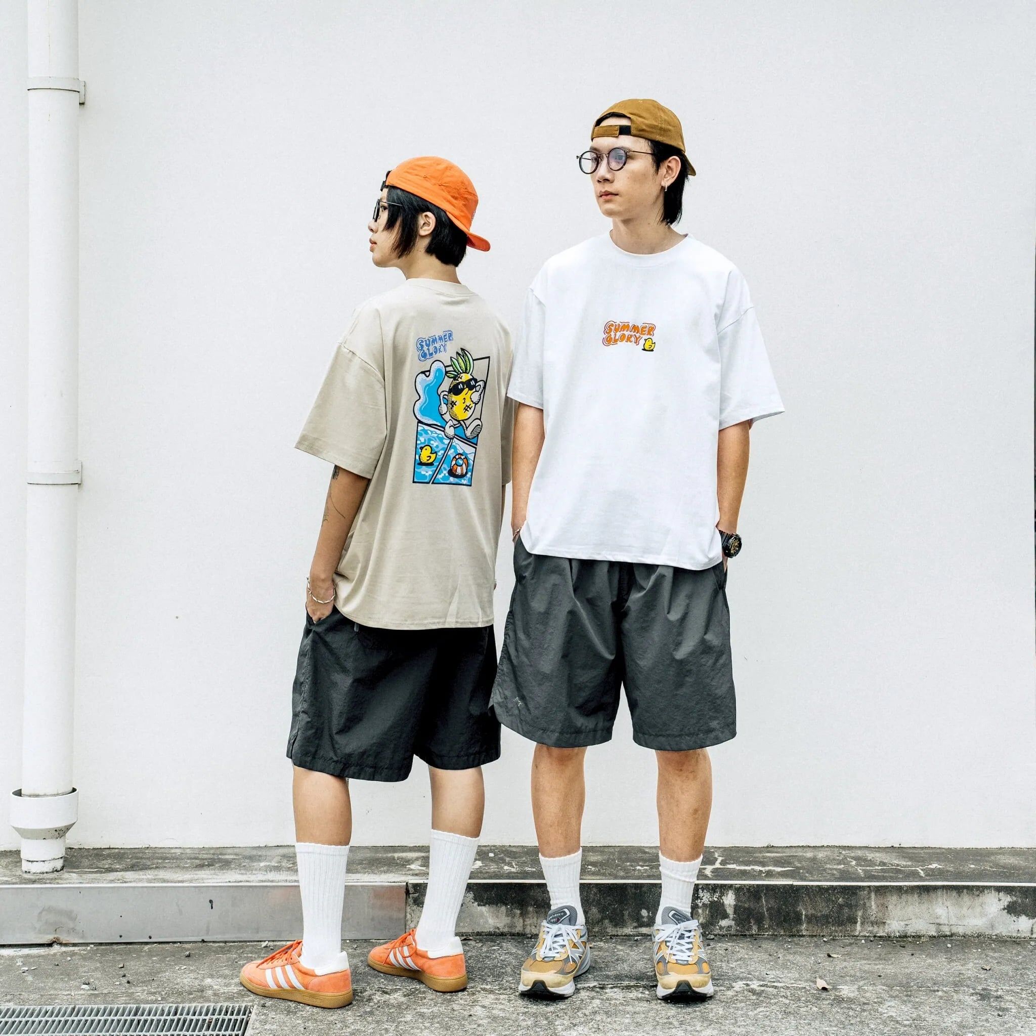 #預購 暑假活動 SBG套裝 逃跑鳳梨計畫涼感短T+寬鬆狗骨頭刺繡開叉短褲