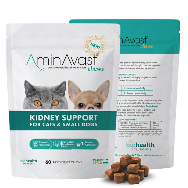 AminAvast 胺腎 - 腎臟保健軟咀嚼片 300mg (小型犬及貓咪適用) 60粒裝