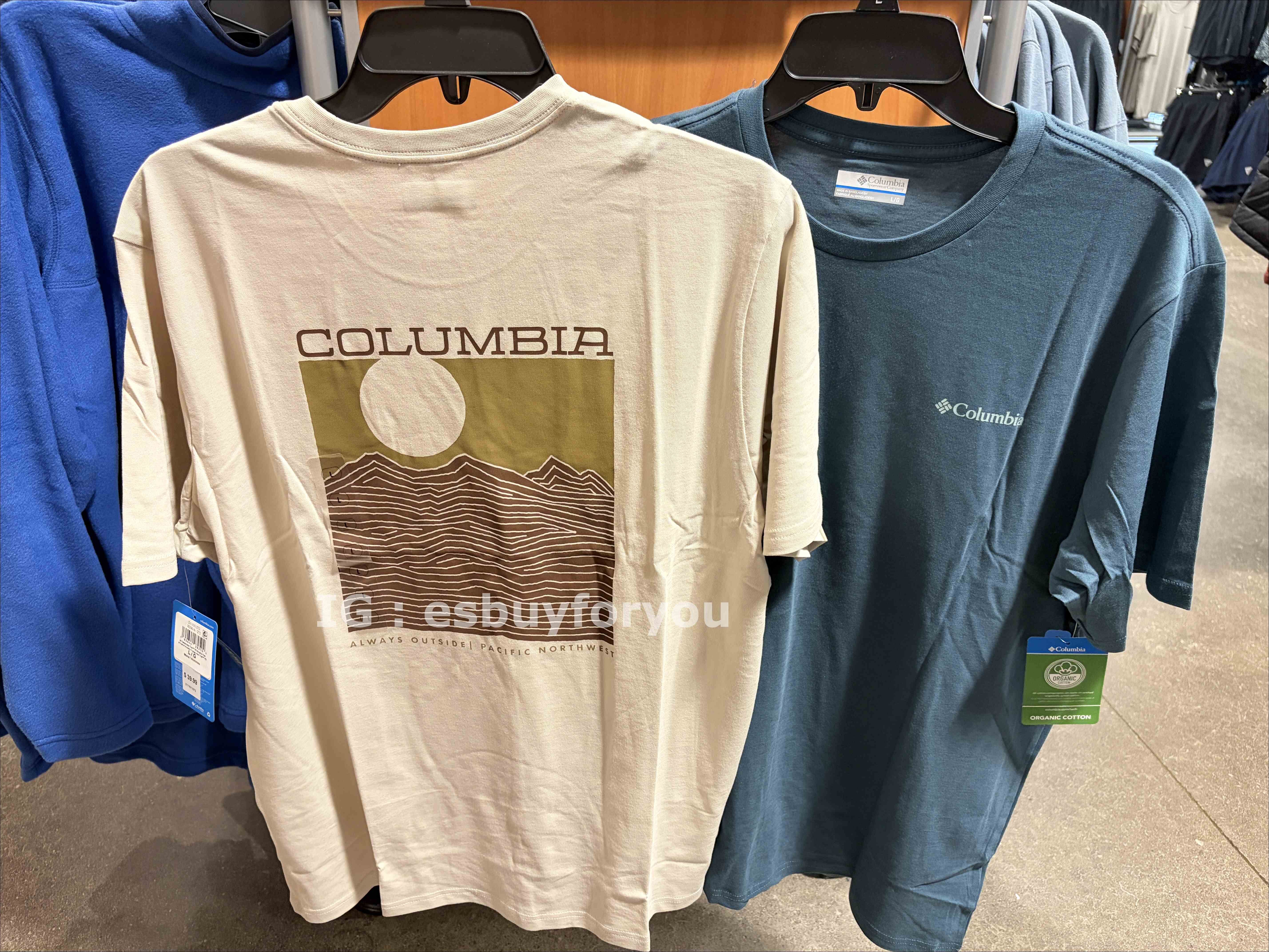 Columbia  男大人 有機棉 風景圖案  短TEE (2色)