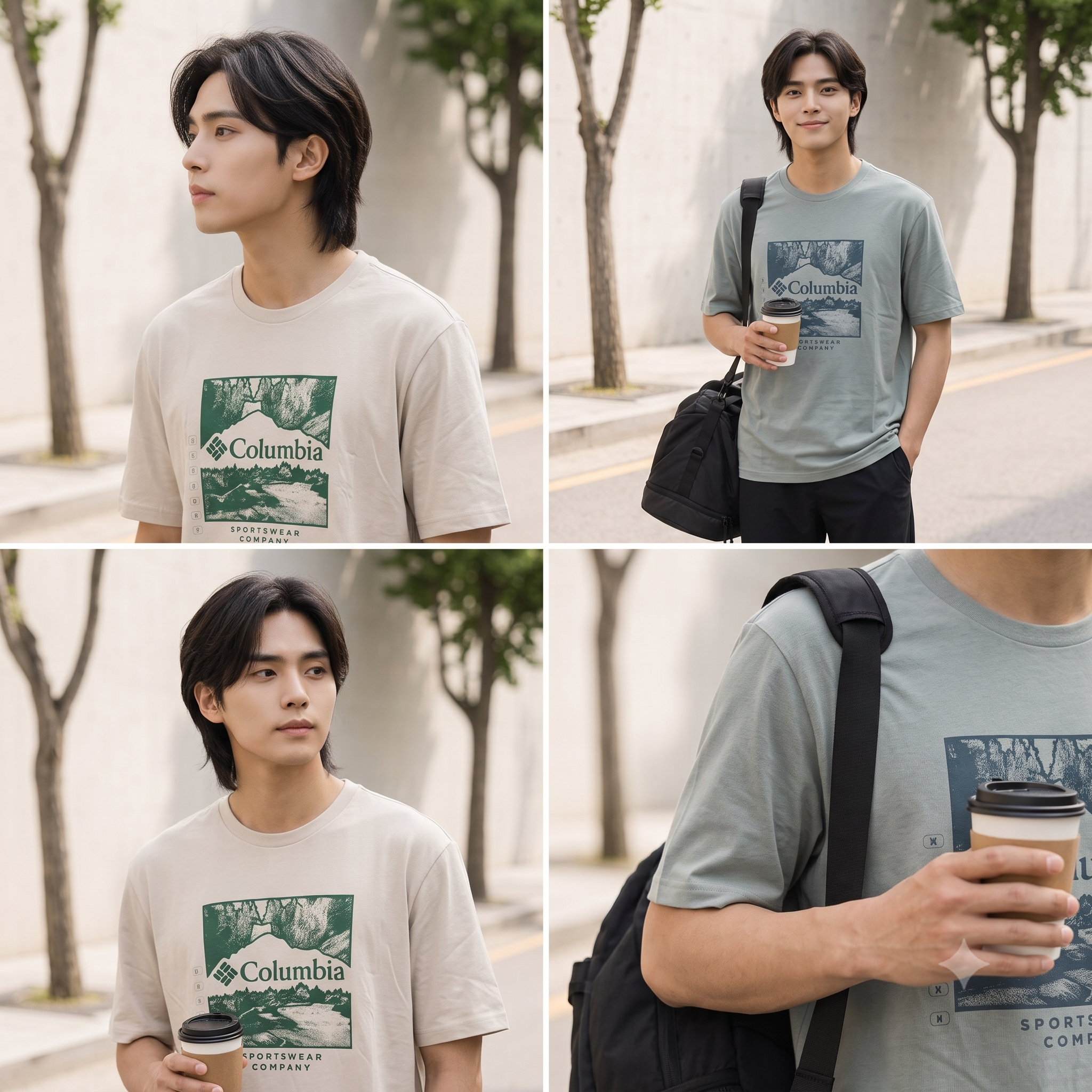 Columbia  男大人 有機棉 造型LOGO圖  短TEE (2色)