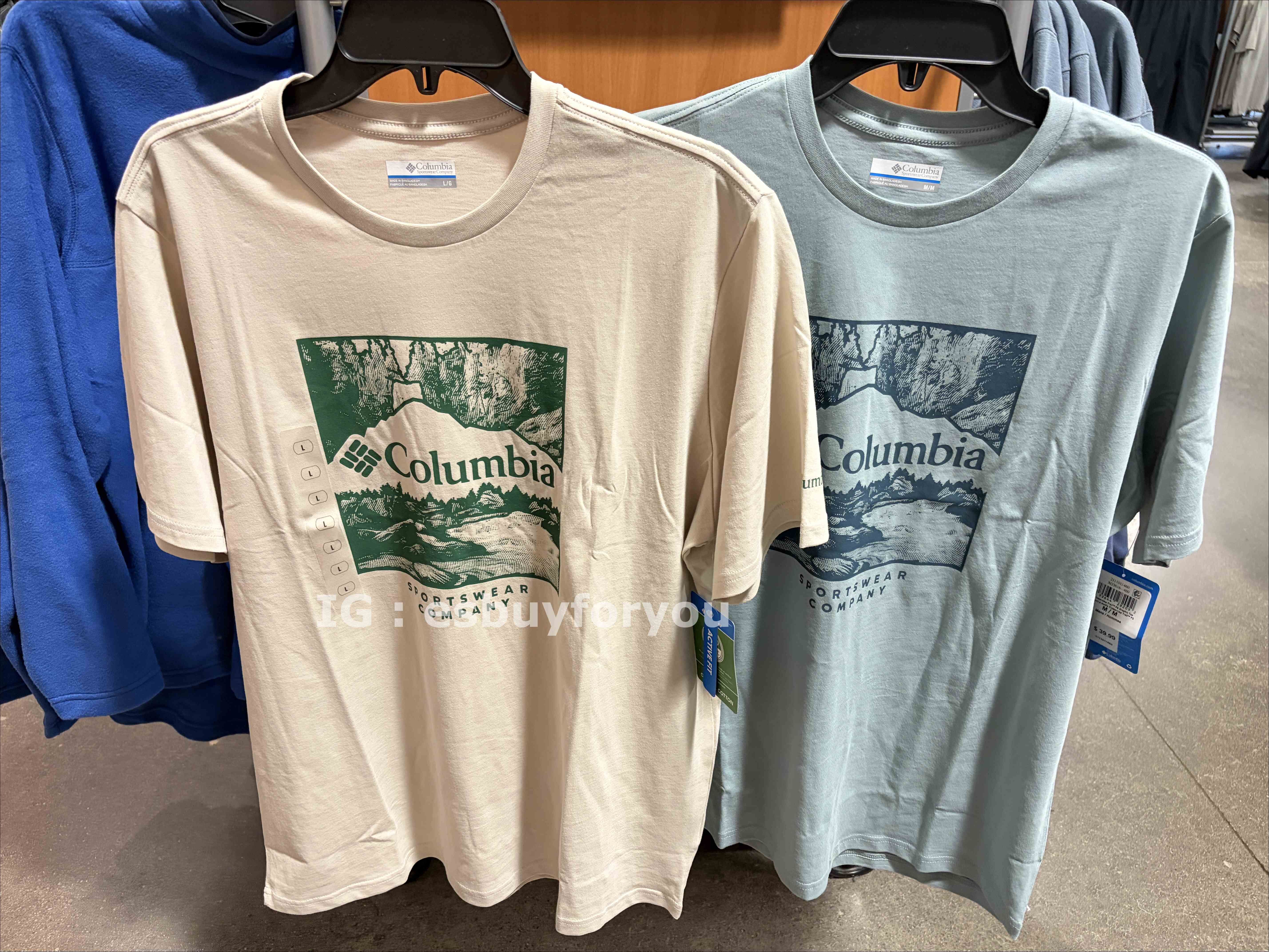 Columbia  男大人 有機棉 造型LOGO圖  短TEE (2色)