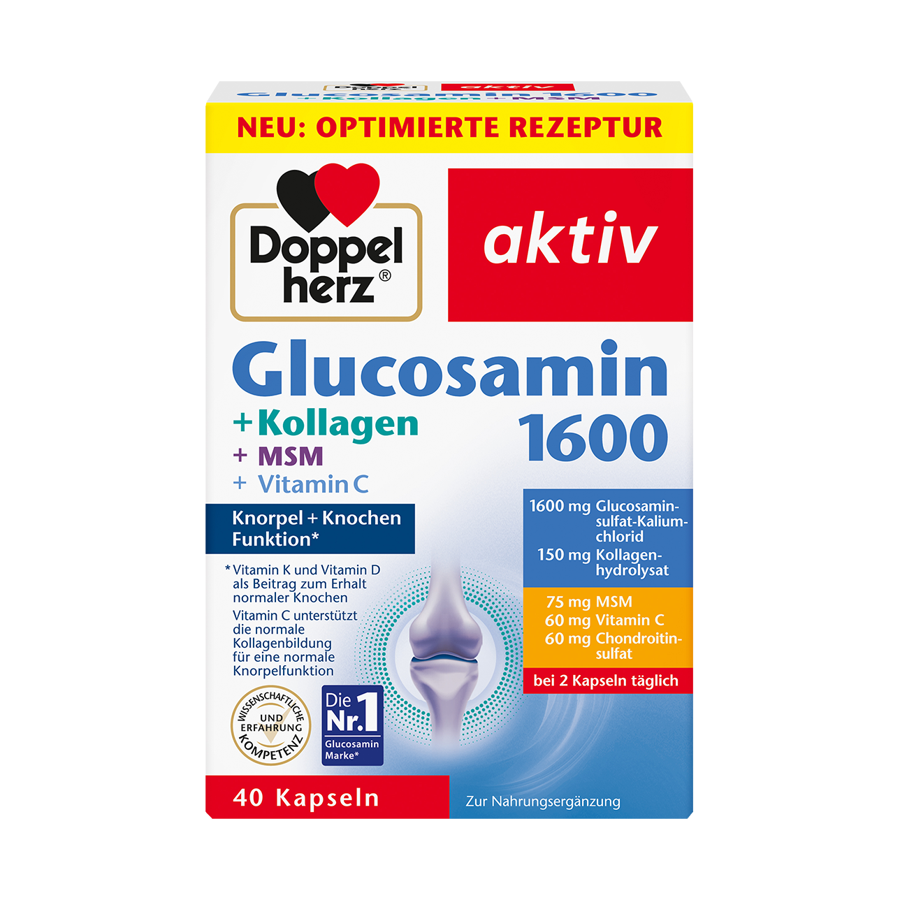 Doppelherz aktiv Glucosamin 1600+Collagen + MSM 40s