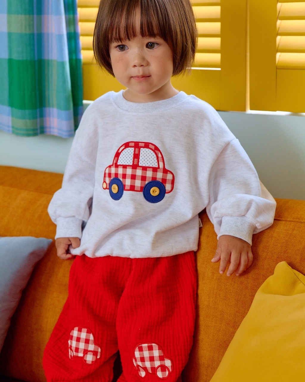 正韓秋OOTT BeBe 三色小汽車長袖上衣