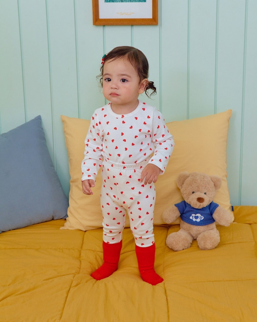 正韓秋OOTT BeBe 小童小愛心居家服套裝