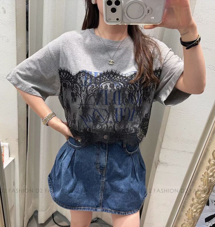 Each Day拼Lace Top #6852