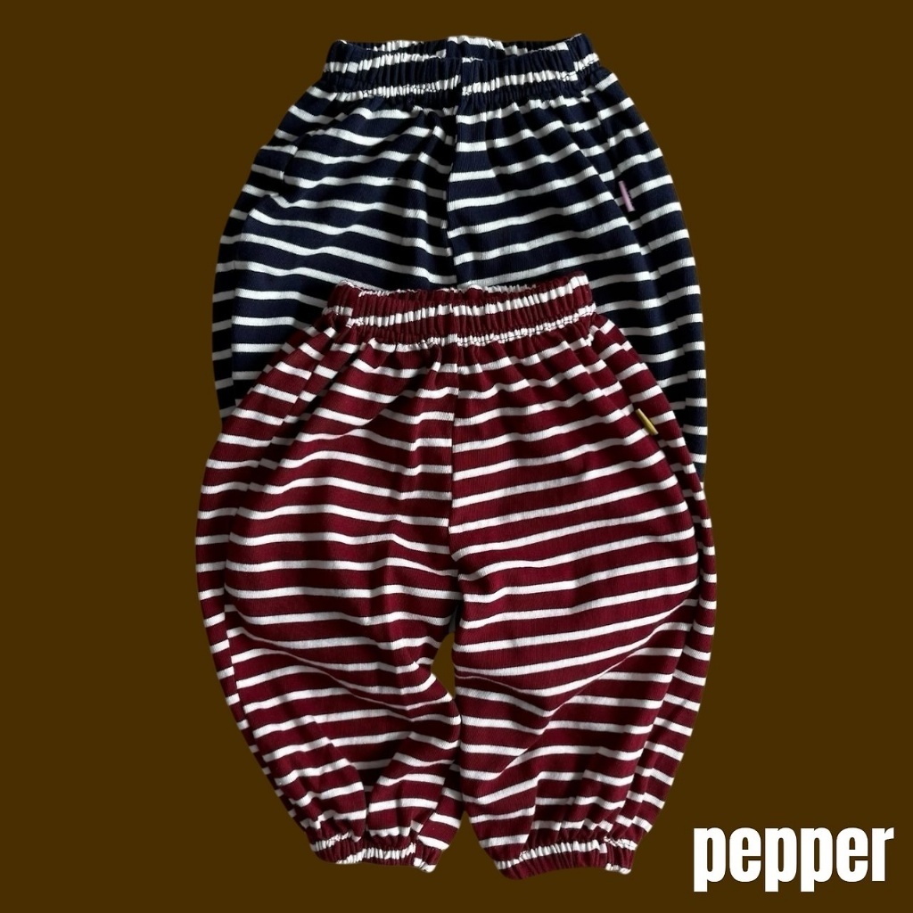 正韓秋pepper 2色條紋運動縮口褲