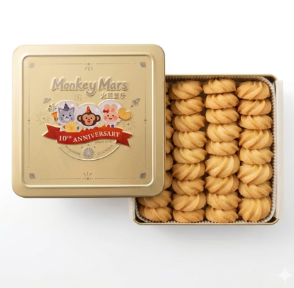 火星猴子 曲奇手工餅乾350g (任選2盒以上$145/1)*3件包順豐智能櫃/站*257live
