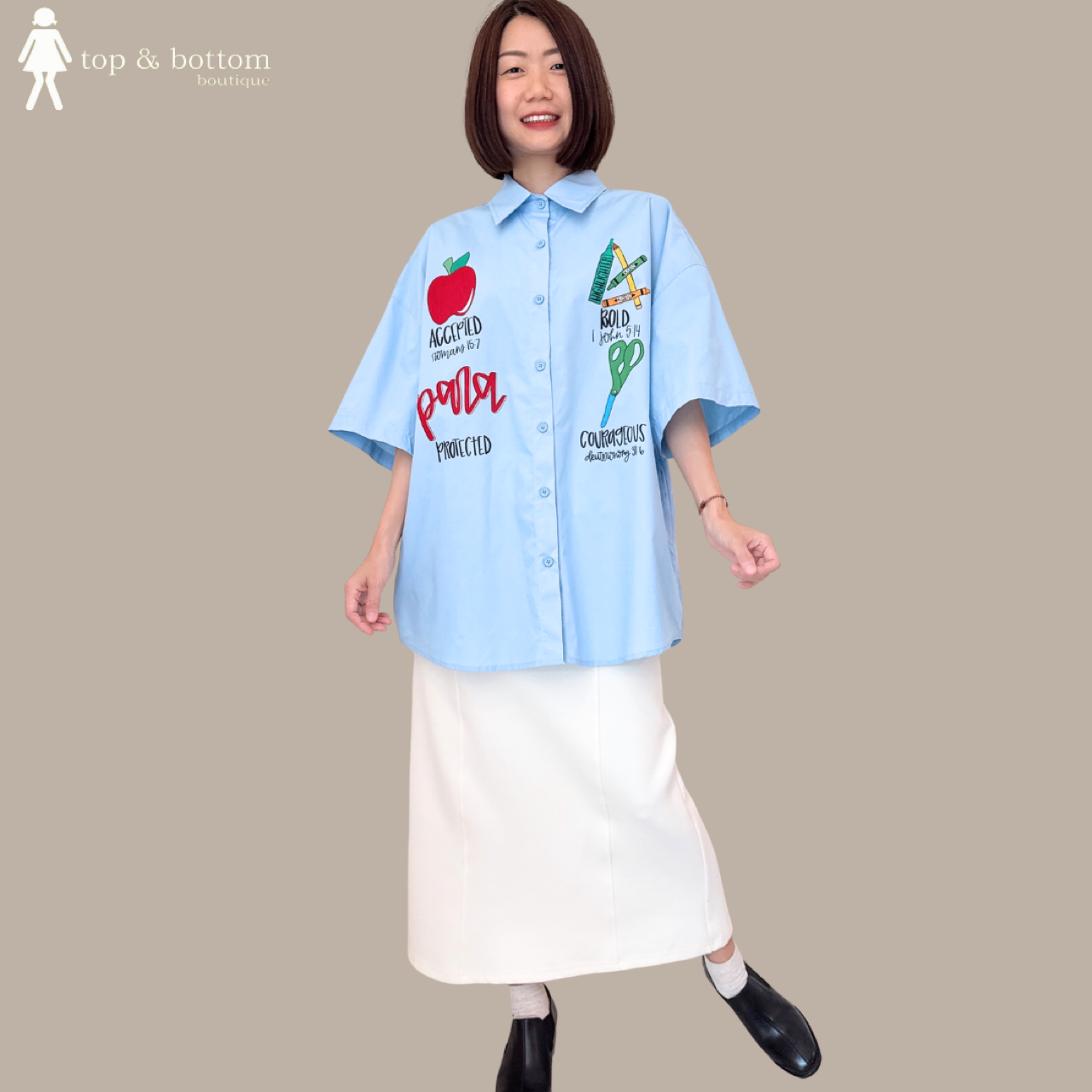 SHORT SLEEVE PRINTED LONG SHIRT