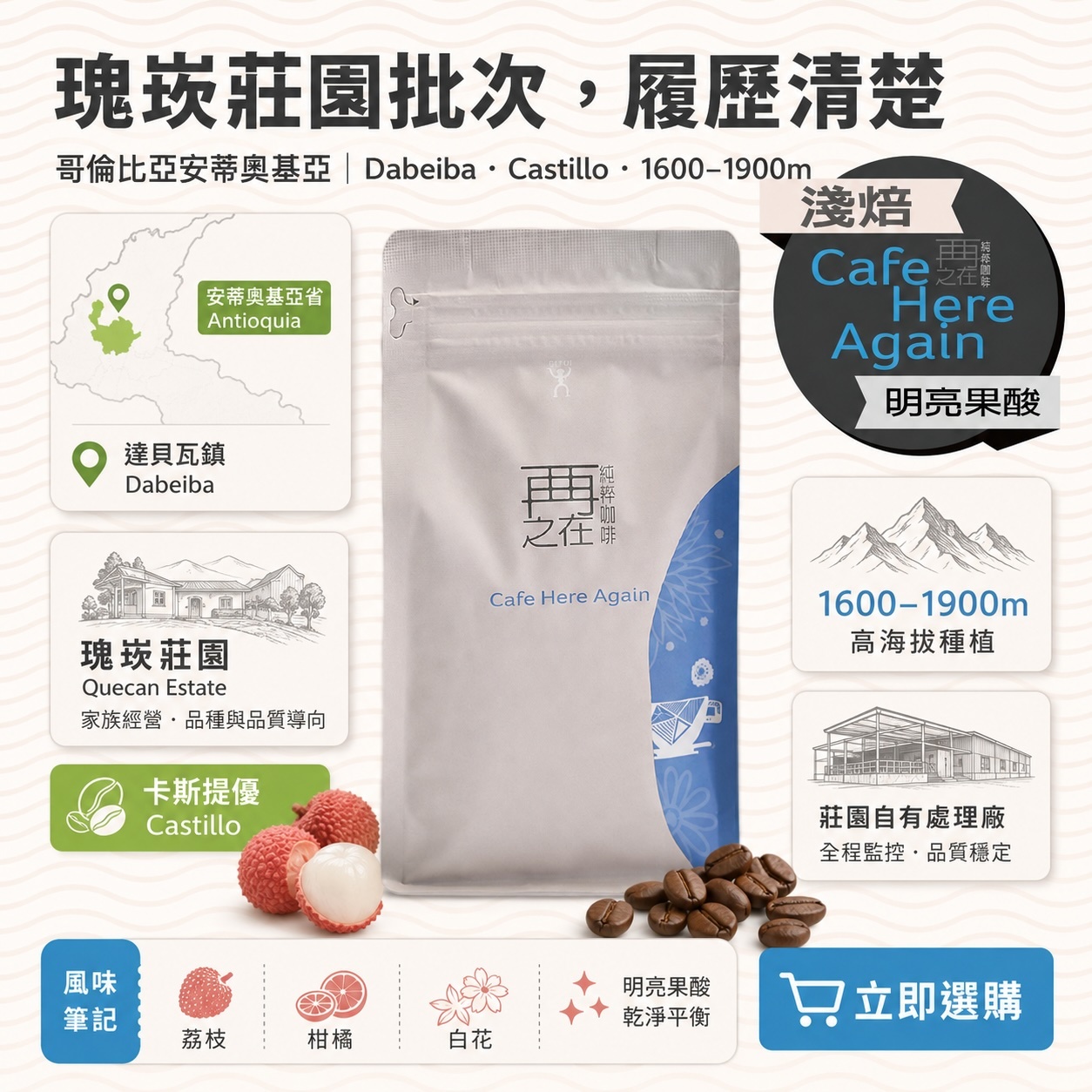 哥倫比亞 瑰崁莊園 卡斯提優 荔枝樂
