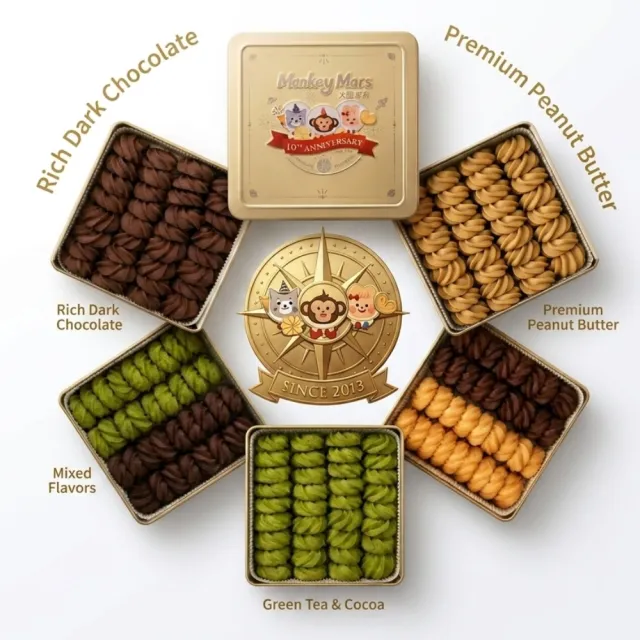 火星猴子 曲奇手工餅乾350g (任選2盒以上$145/1)*3件包順豐智能櫃/站*257live