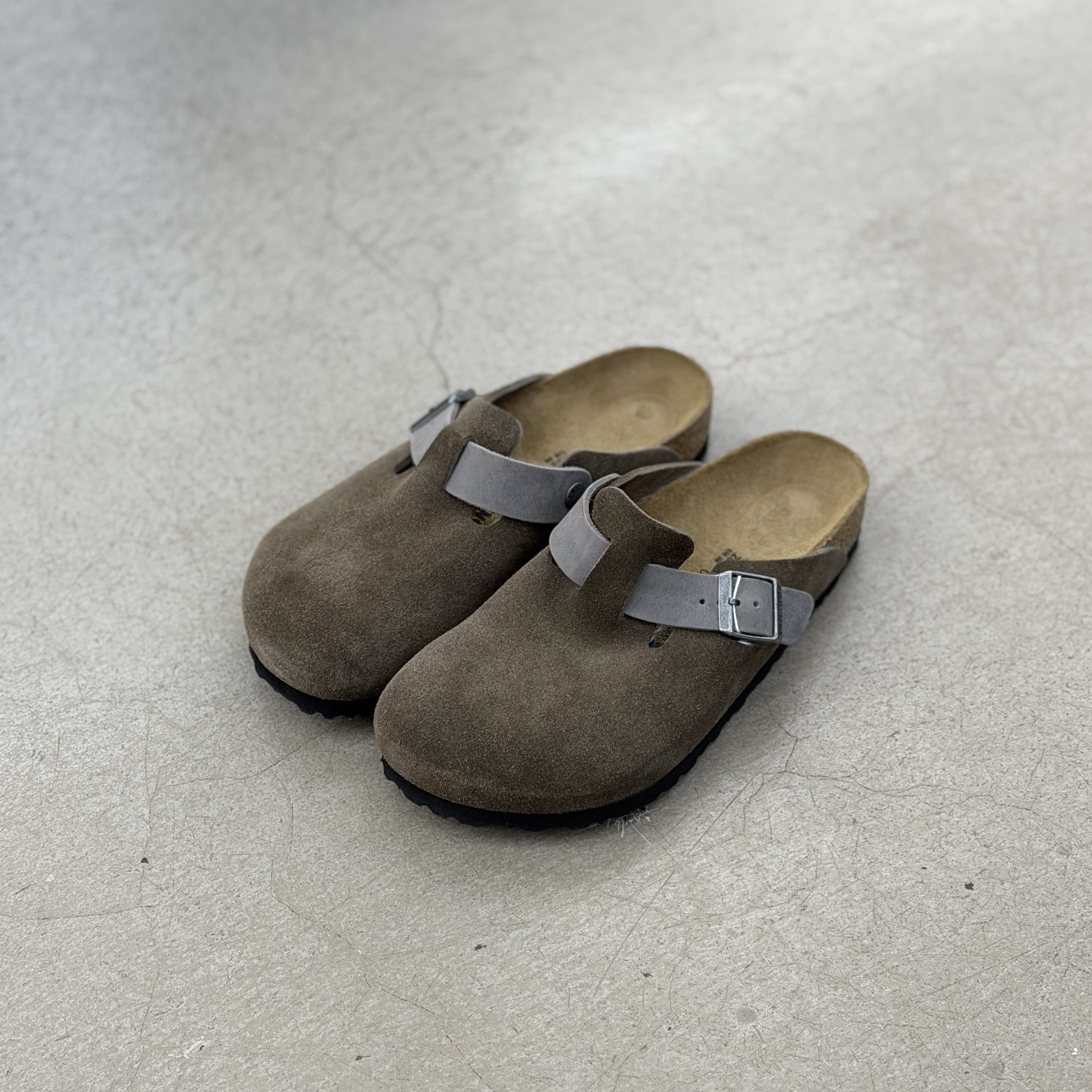 Birkenstock Boston BS Mixed Leather Concrete Grey | 1029210