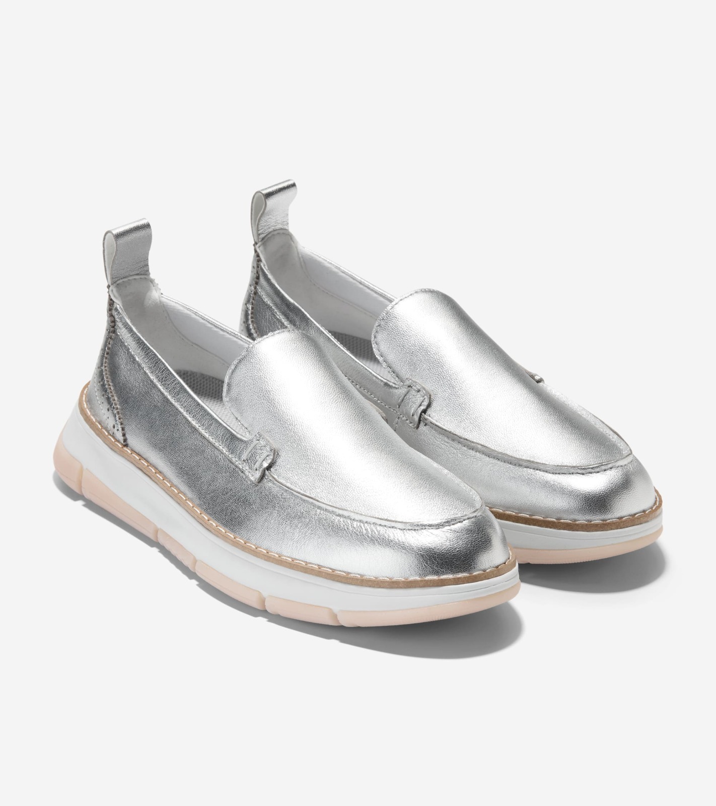 UN01 Cole Haan 銀色樂福鞋 ZERØGRAND Rella Venetian Loafers