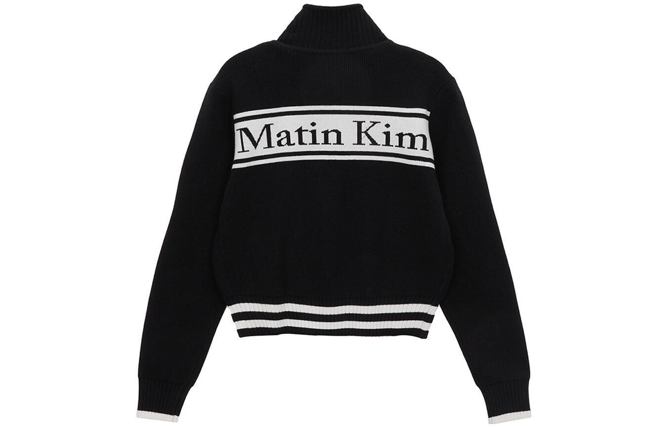【代購】MATIN KIM Spell Point Stripe Knit Cardigan MK2378CD016MBB