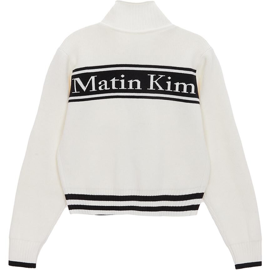【代購】MATIN KIM Spell Point Stripe Knit Cardigan MK2400CD016MIV