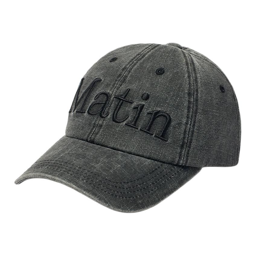 【代購】MATIN KIM Baseball Caps Unisex Black MK2500HT007VBB 經典金屬 刺繡水洗棒球帽
