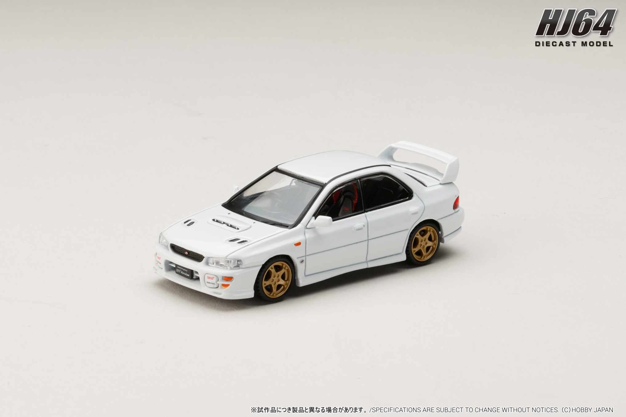 預訂:1/64 HOBBY JAPAN SUBARU IMPREZA WRXSTi Ver.Ⅵ (GC8G) 1999 White (HJ646013AW)