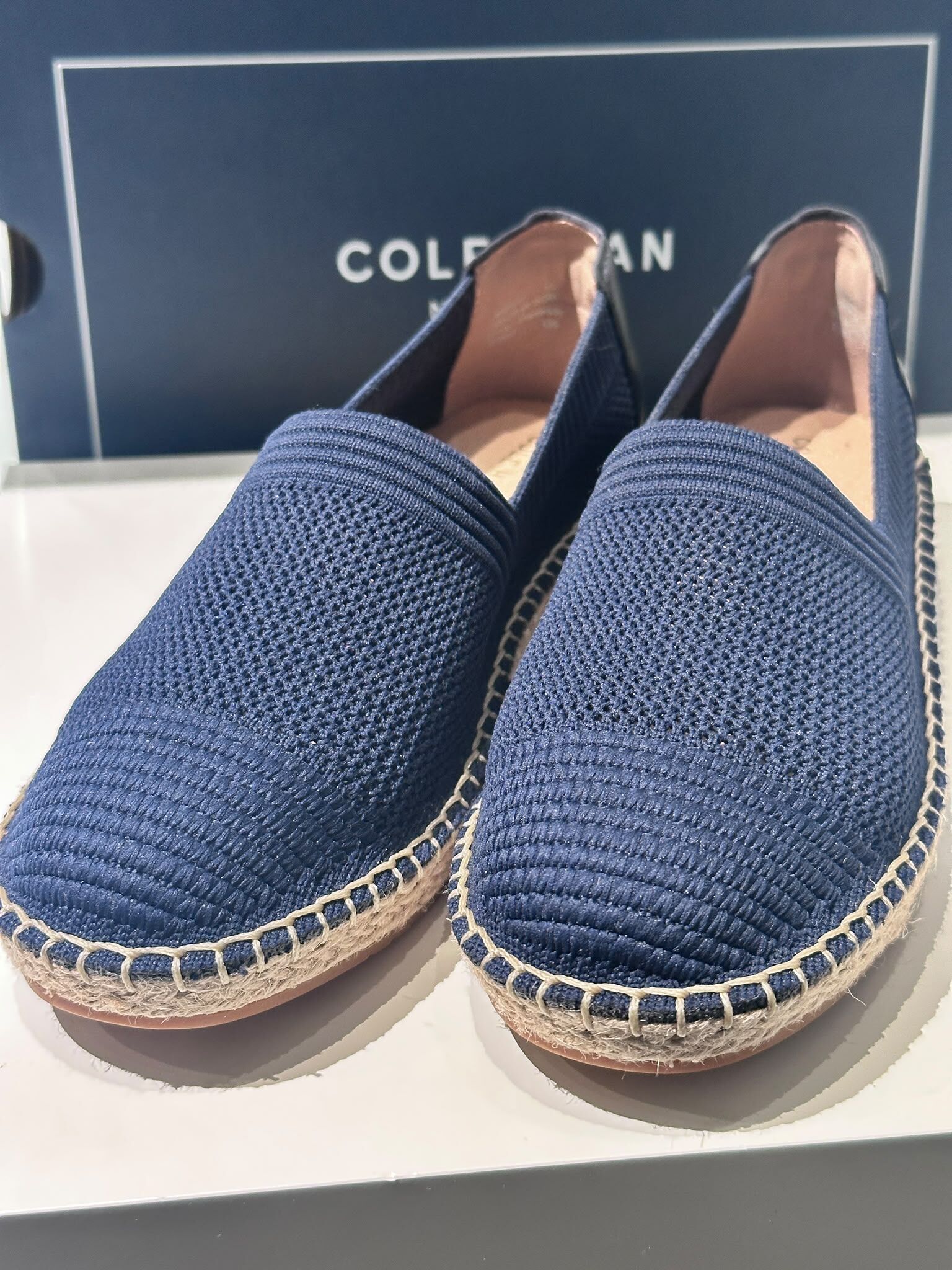UN06 Cole Haan 女裝深藍色針織平底鞋 Cloudfeel Espadrille II Slip-On Loafers