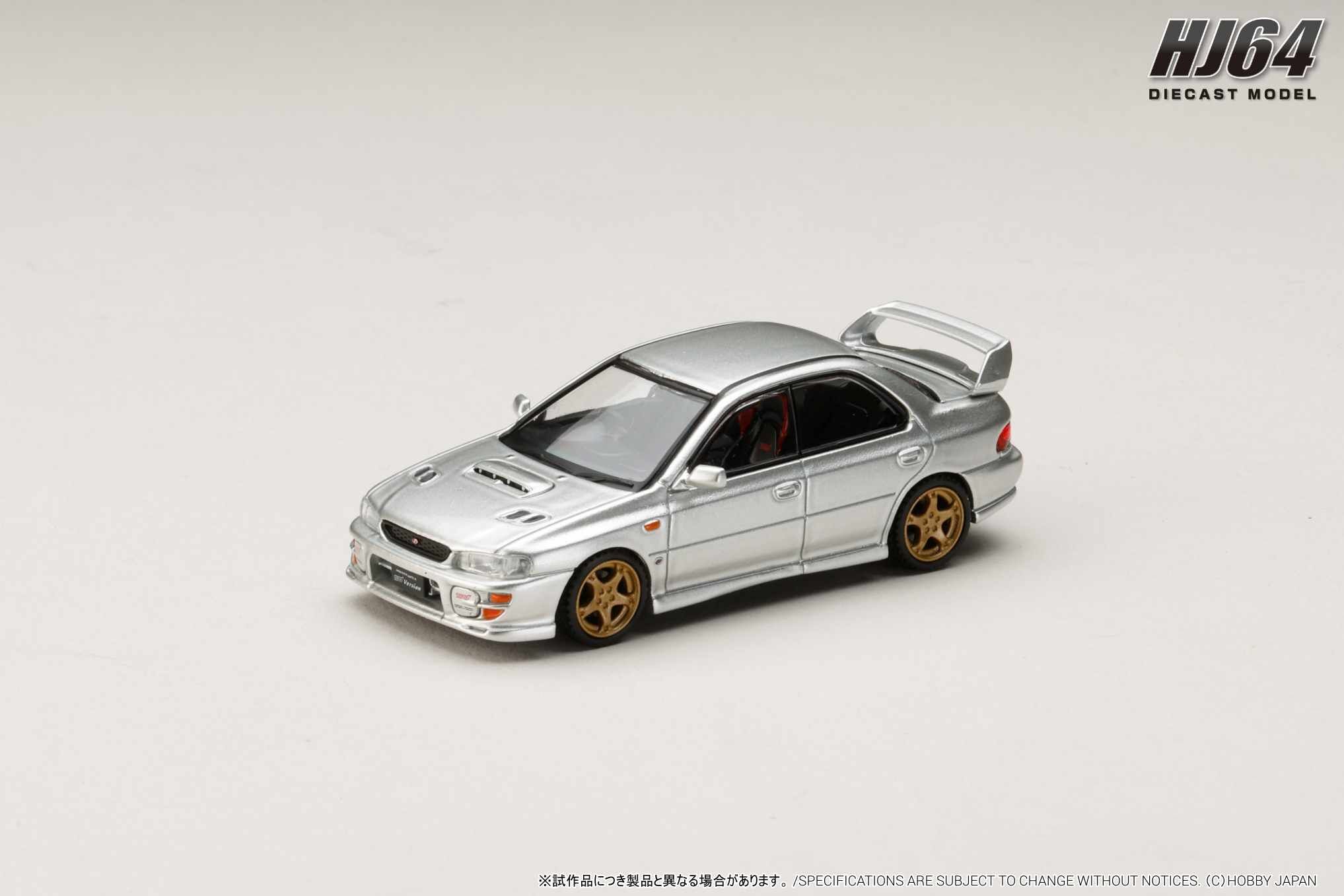 預訂:1/64 HOBBY JAPAN SUBARU IMPREZA WRXSTi Ver.Ⅵ (GC8G) 1999 Silver (HJ646013AS)