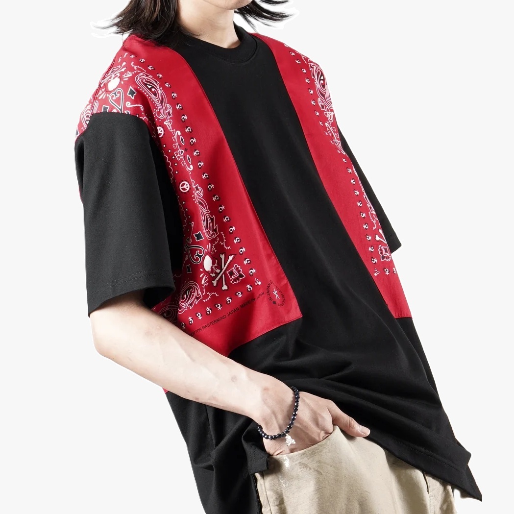 LAST PCS: MASTERMIND JAPAN 2026 JAPAN BANDANA SS TEE / REGULAR FIT (BLACK x RED) - SIZE L PRE ORDER ITEM (預訂中)