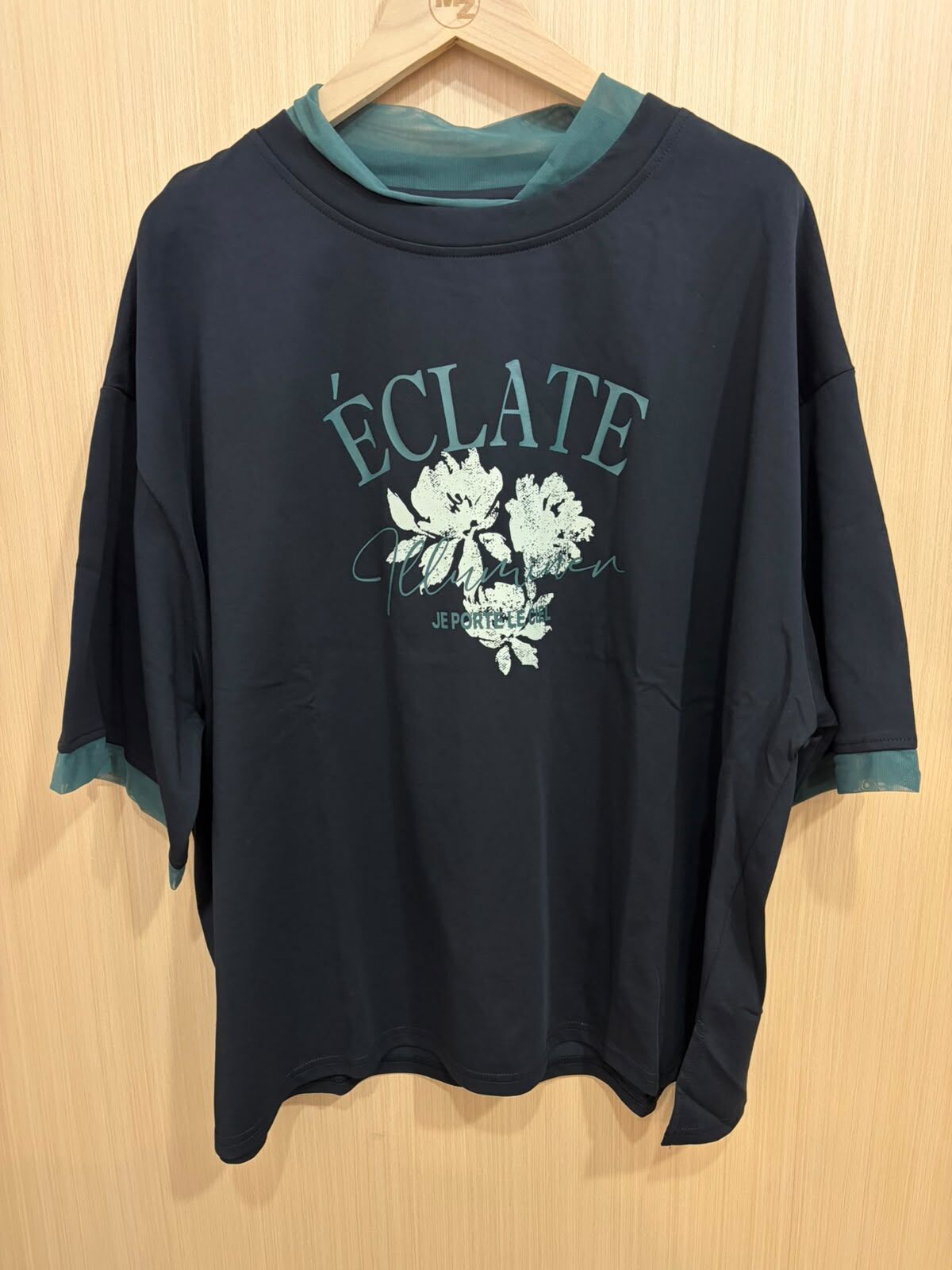 LN 涼感布料清涼效果植物圖案logo印花 TOP