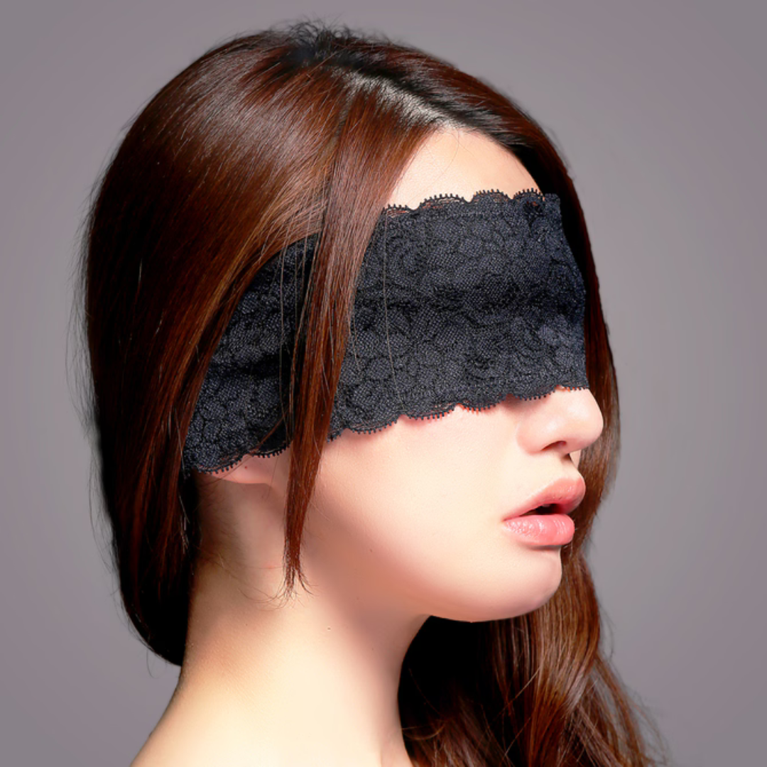 EXECUTE Microfiber Lace Eye Mask Black