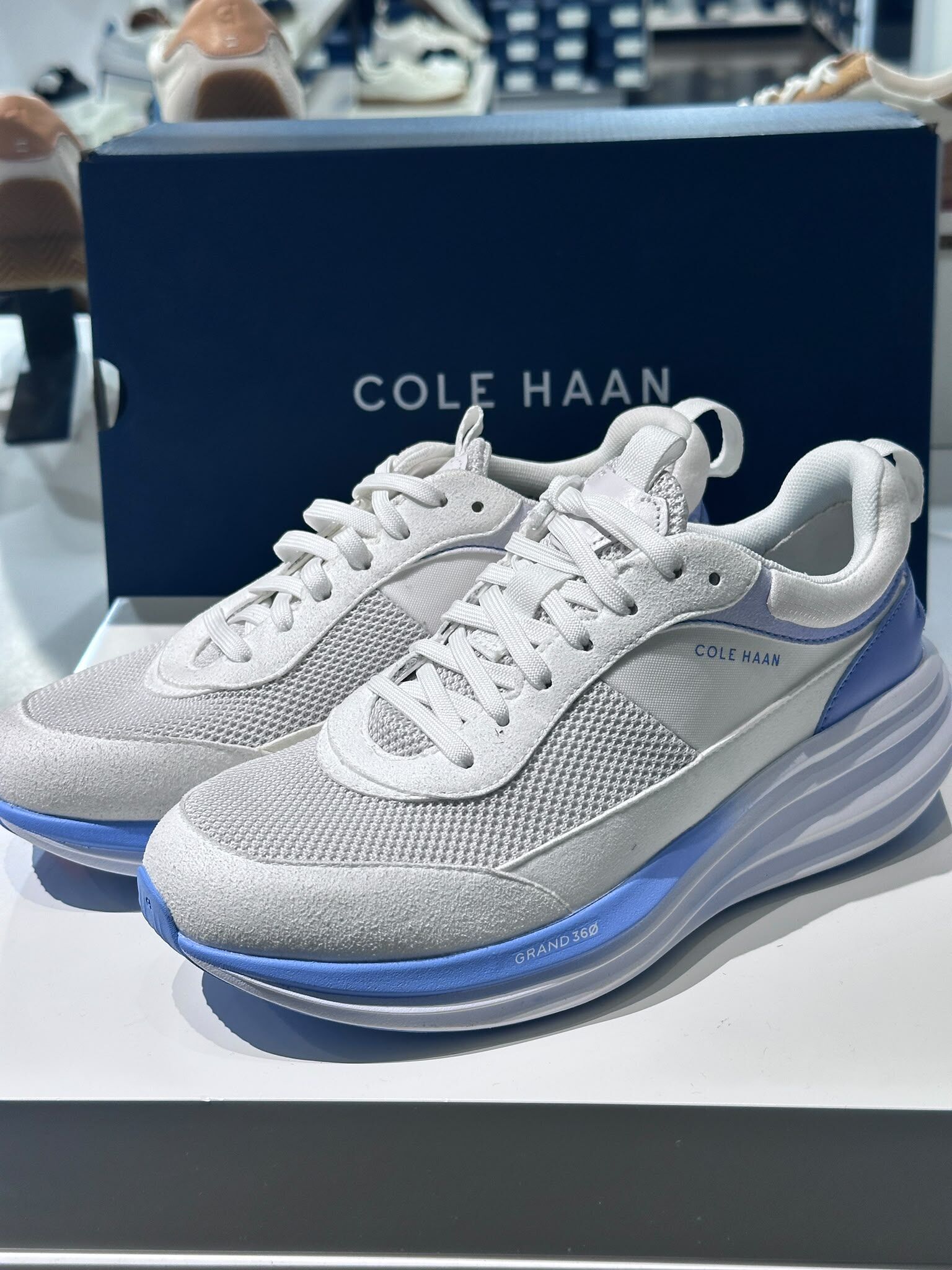 UN13 Cole Haan 女裝粉藍色拼網面厚底運動鞋 OG Quadstreak Running Sneaker