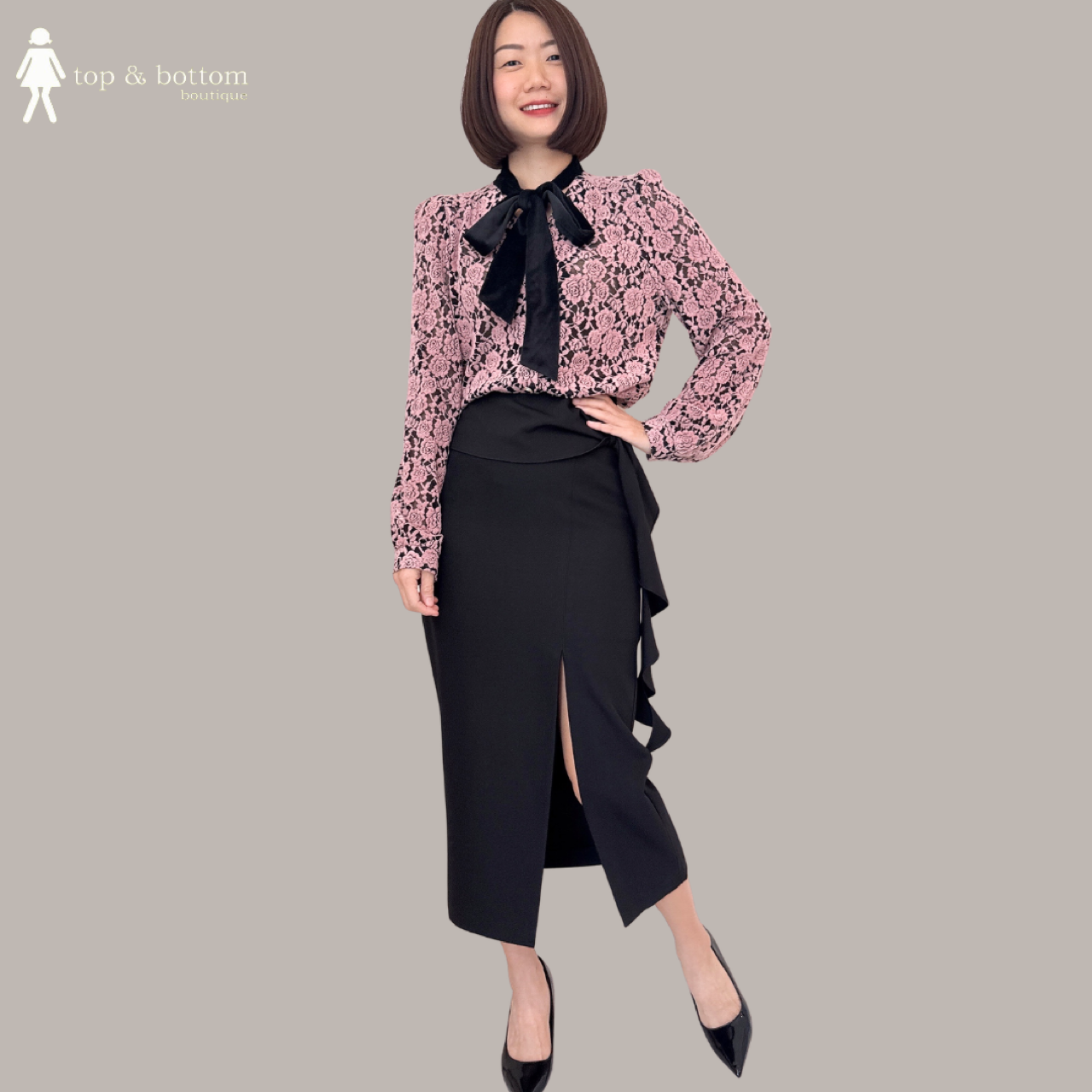 FURRY EMBROIDERY FLORAL BLOUSE