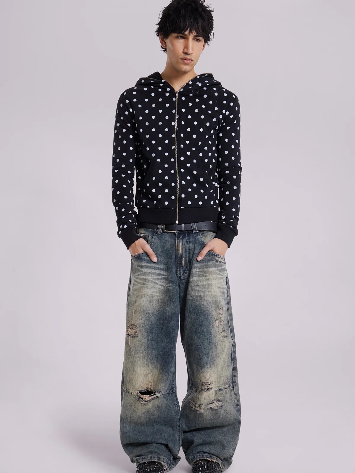 JADED LONDON 水洗破壞做髒 寬鬆闊腿牛仔褲 Dirty Lowrise Colossus Jeans JMJE5699