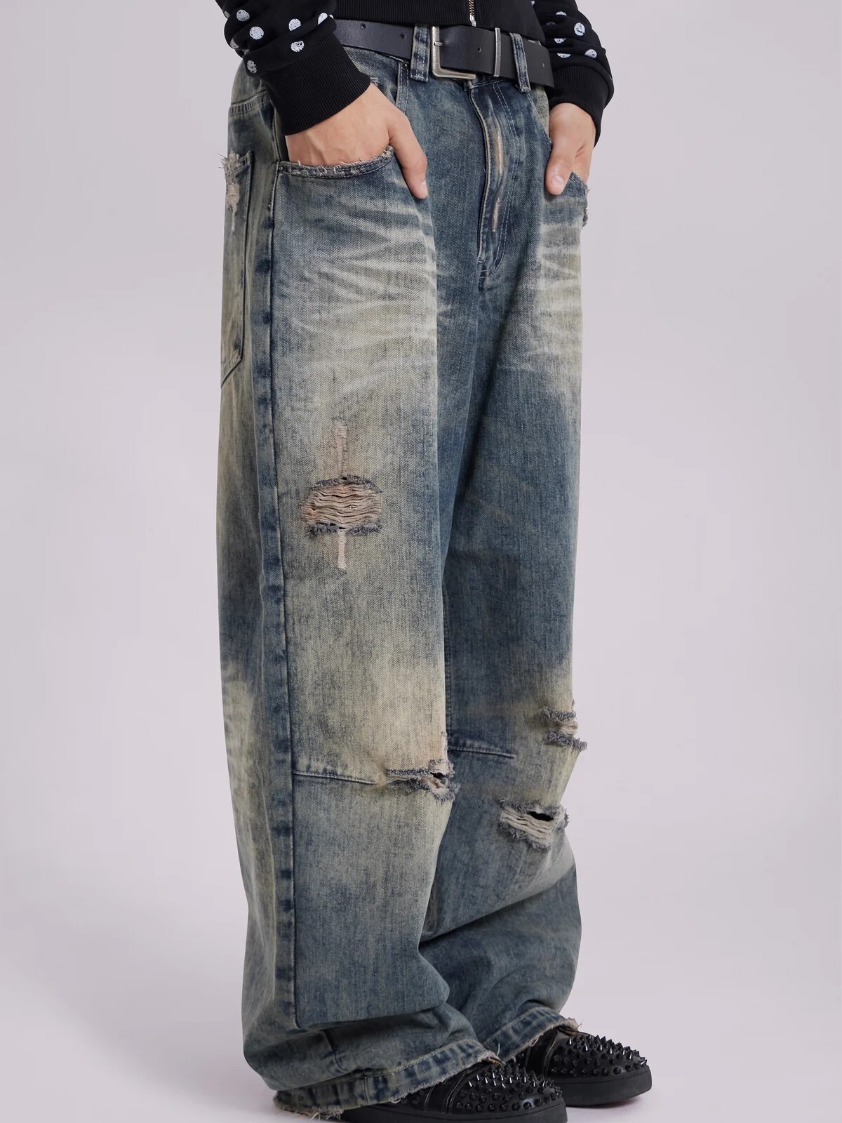 JADED LONDON 水洗破壞做髒 寬鬆闊腿牛仔褲 Dirty Lowrise Colossus Jeans JMJE5699