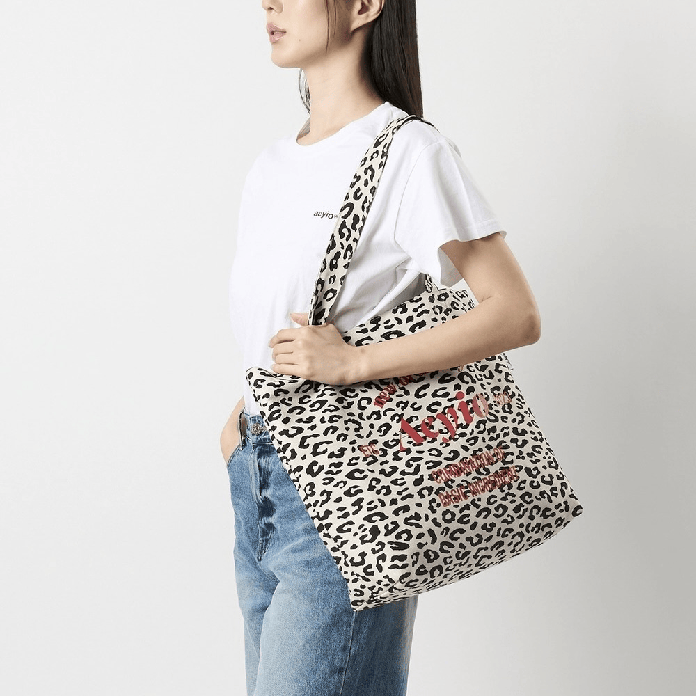 aeyio studio｜COTTON SHOULDER BAG LEOPARD_ASH3001 [3 colors]