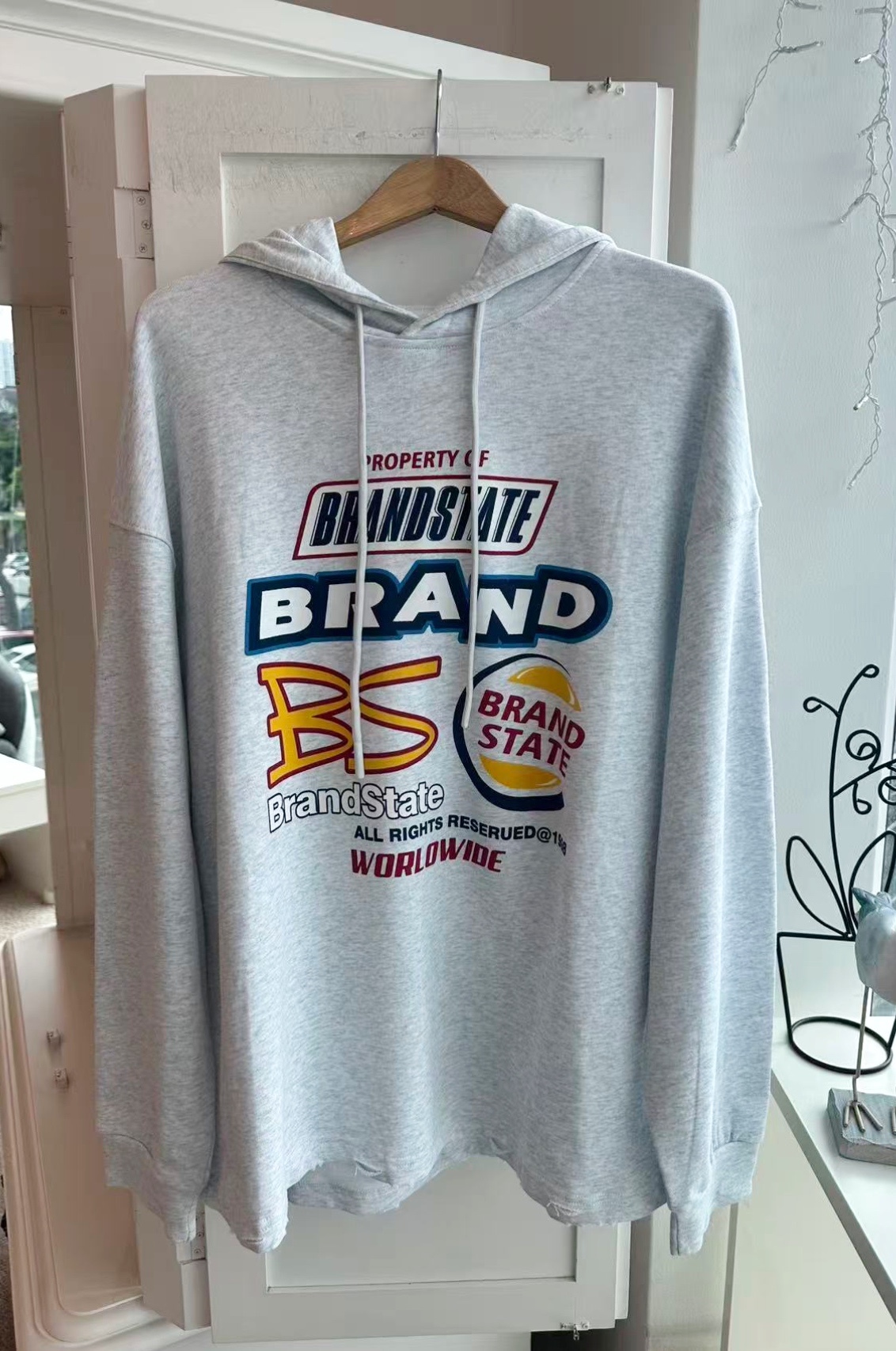 LONG SLEEVE WORDING HOODY SWEATS