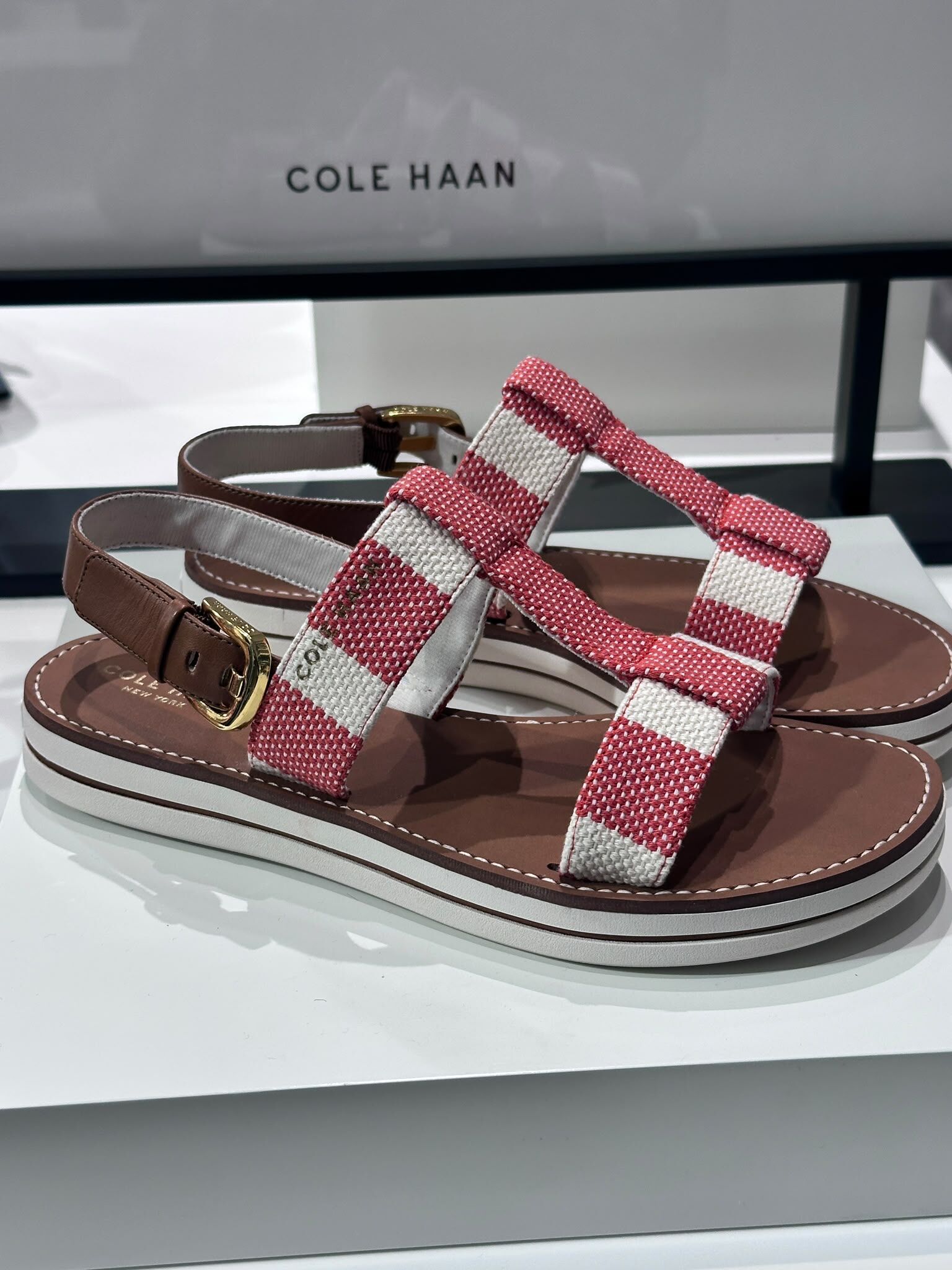 UN23 Cole Haan 女裝 紅白色涼鞋 Pinch Long-Weekender Sandals