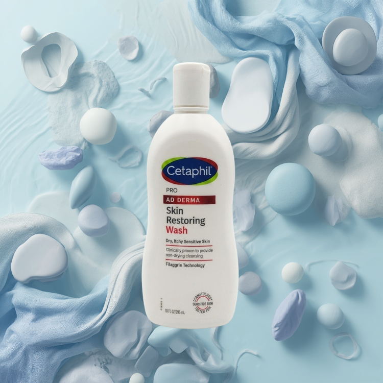 Cetaphil Pro AD Derma Skin Restoring Wash 295ml | For Eczema-Prone, Dry, Itchy & Sensitive Skin