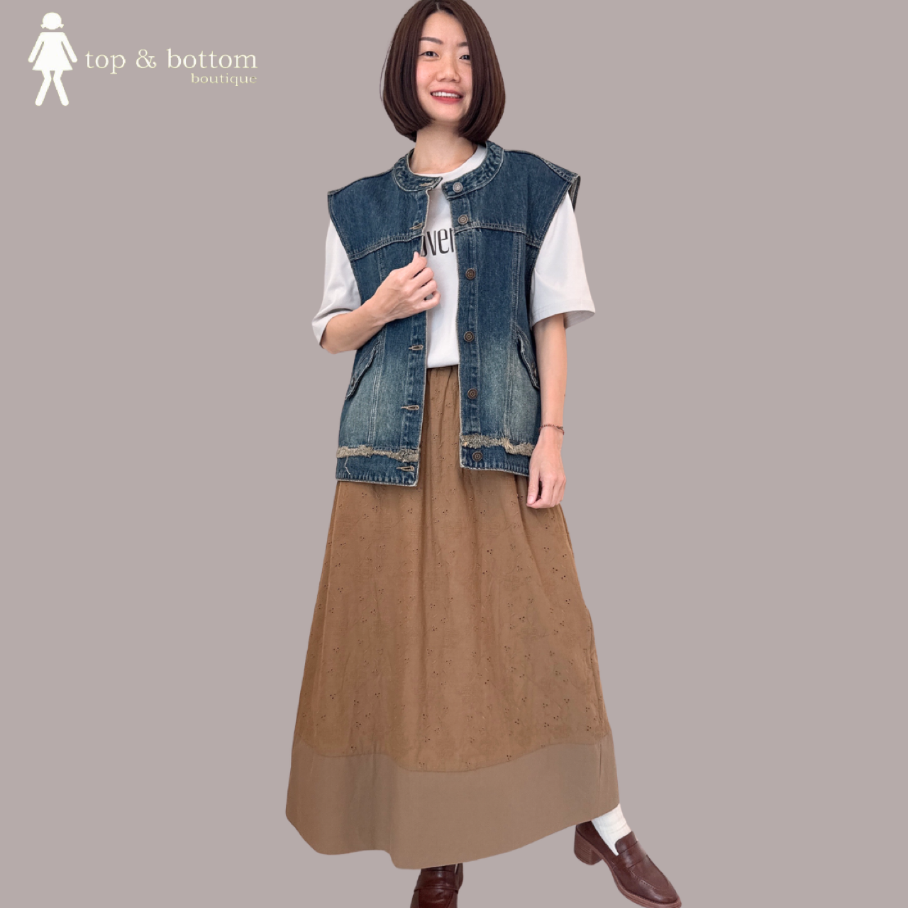 COTTON LACE LONG SKIRT