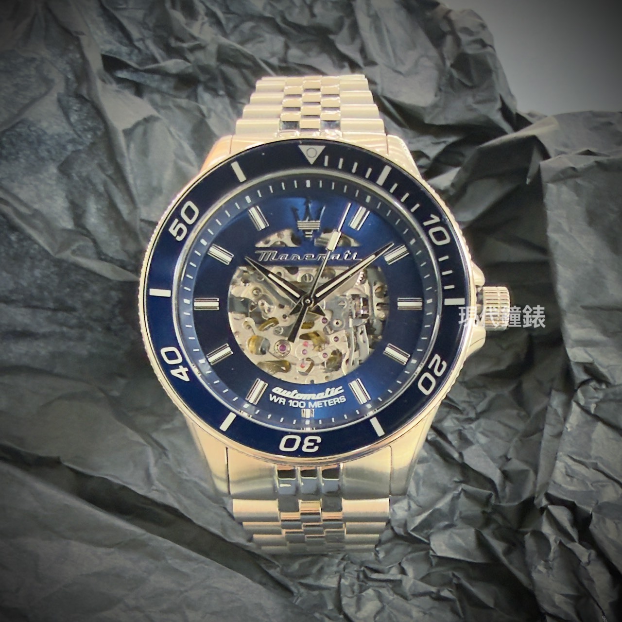 【Maserati 瑪莎拉蒂】SFIDA系列 鏤空機械錶 R8823140011 44mm 現代鐘錶