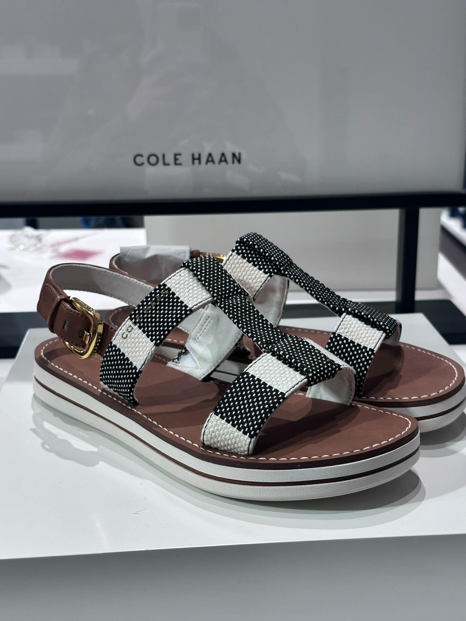 UN24 Cole Haan 女裝 黑白色涼鞋 Pinch Long-Weekender Sandals