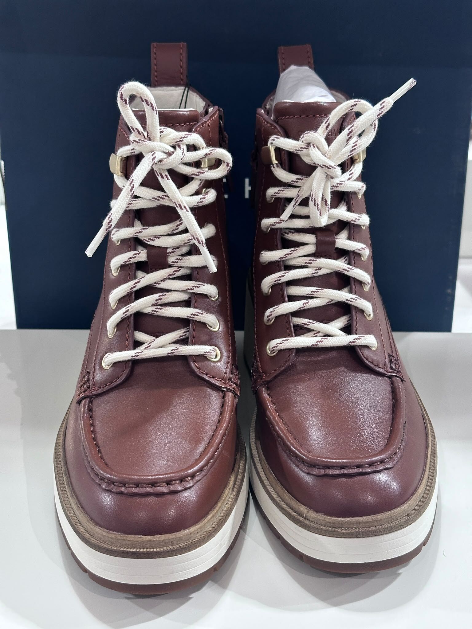 UN25 Cole Haan 女裝 啡色防水綁帶短靴 ZERØGRAND City Waterproof Wedge Boots